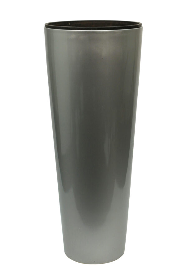 Silver Glossy Tall Planter - 30cm Liner incl.