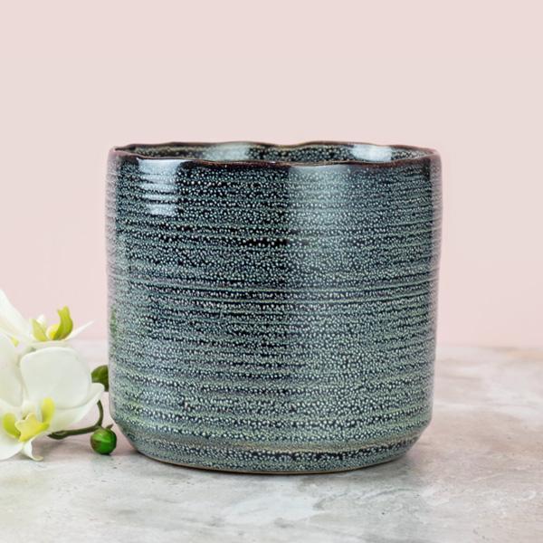 Dark Grey Ceramic Pot - Small