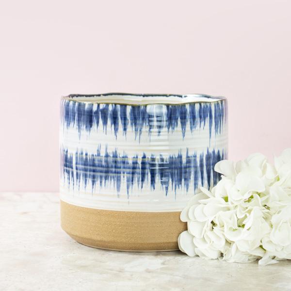 White and Blue Ceramic Pot